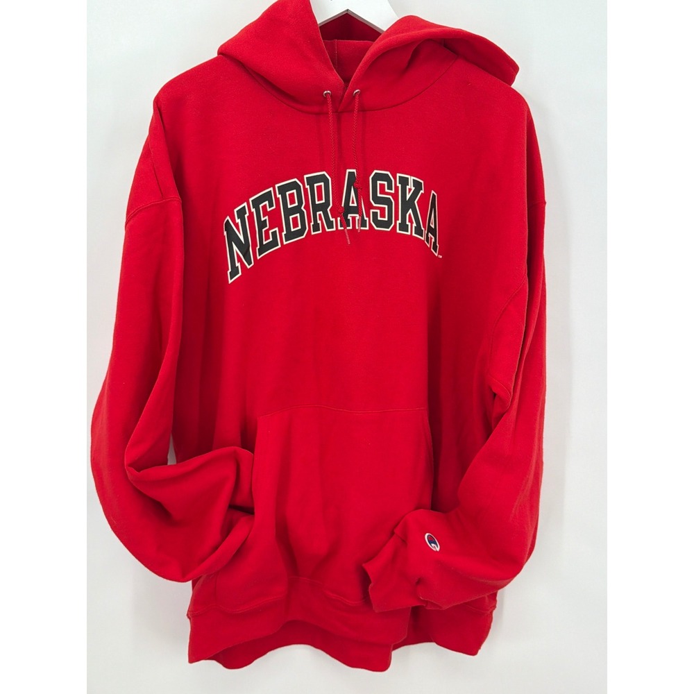 Champion Nebraska Huskers Hoodie Red Pullover Sweatshirt Mens XL CS2071